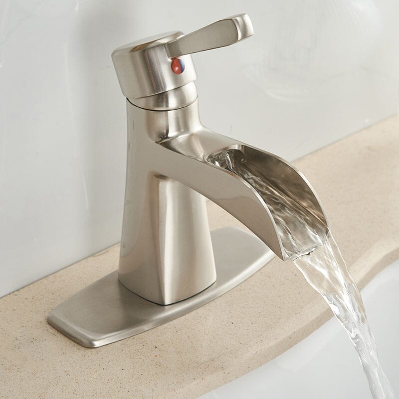 Waterfall Single Hole Single-Handle Low-Arc Bathroom Sink Faucet With Pop-up Drain Assembly - Image 21