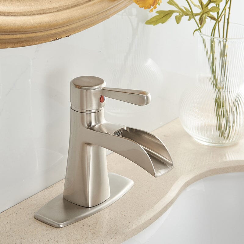 Waterfall Single Hole Single-Handle Low-Arc Bathroom Sink Faucet With Pop-up Drain Assembly - Image 22