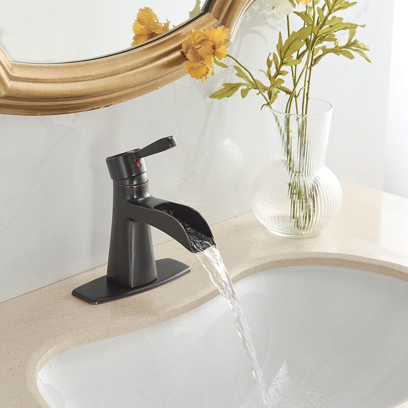 Waterfall Single Hole Single-Handle Low-Arc Bathroom Sink Faucet With Pop-up Drain Assembly - Image 30