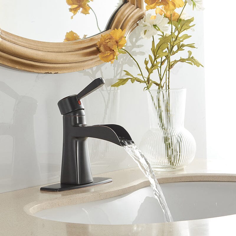 Waterfall Single Hole Single-Handle Low-Arc Bathroom Sink Faucet With Pop-up Drain Assembly - Image 31