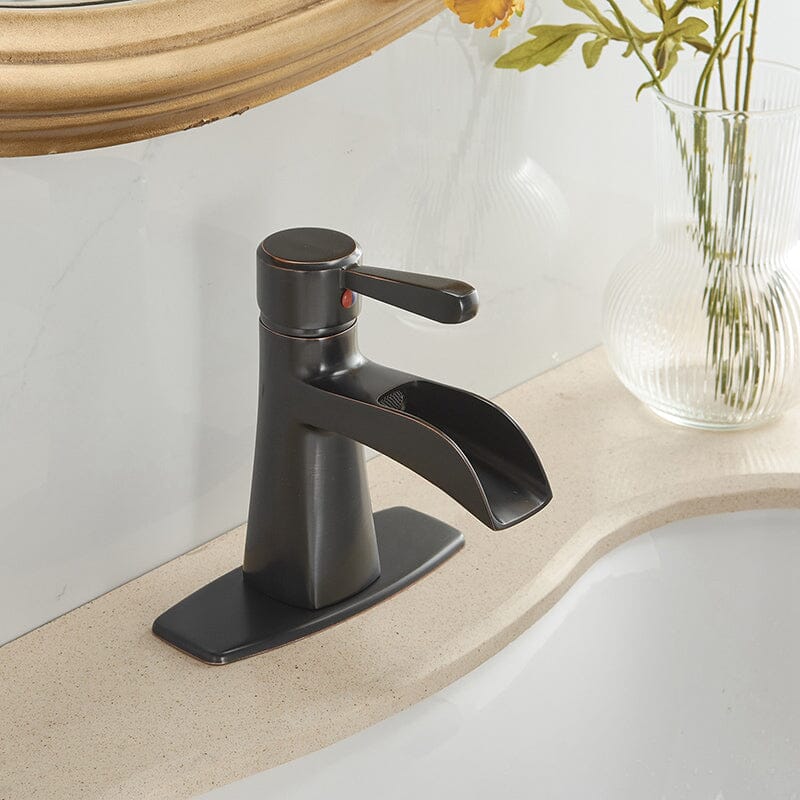Waterfall Single Hole Single-Handle Low-Arc Bathroom Sink Faucet With Pop-up Drain Assembly - Image 33