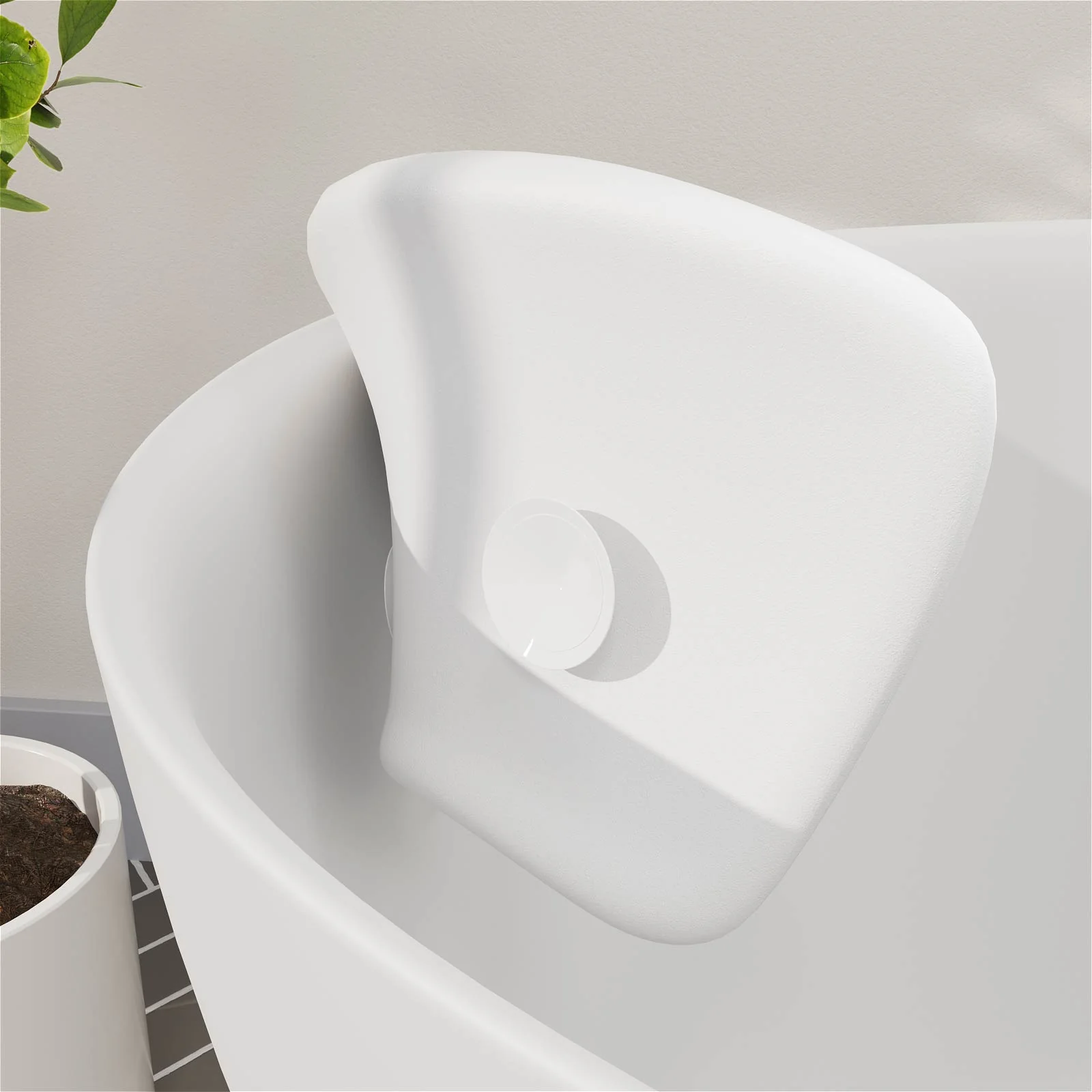 White Bath Pillow with Suction Cups to Relax Your Neck and Shoulders - Image 3