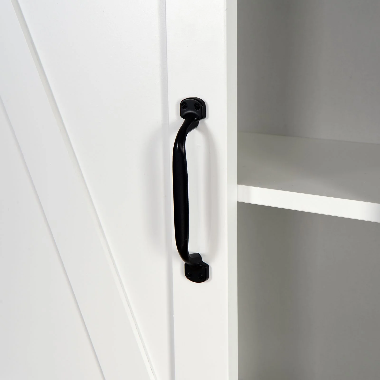 Adjustable White Over Toilet Storage Cabinet with Barn Door for Space Efficiently - Image 7